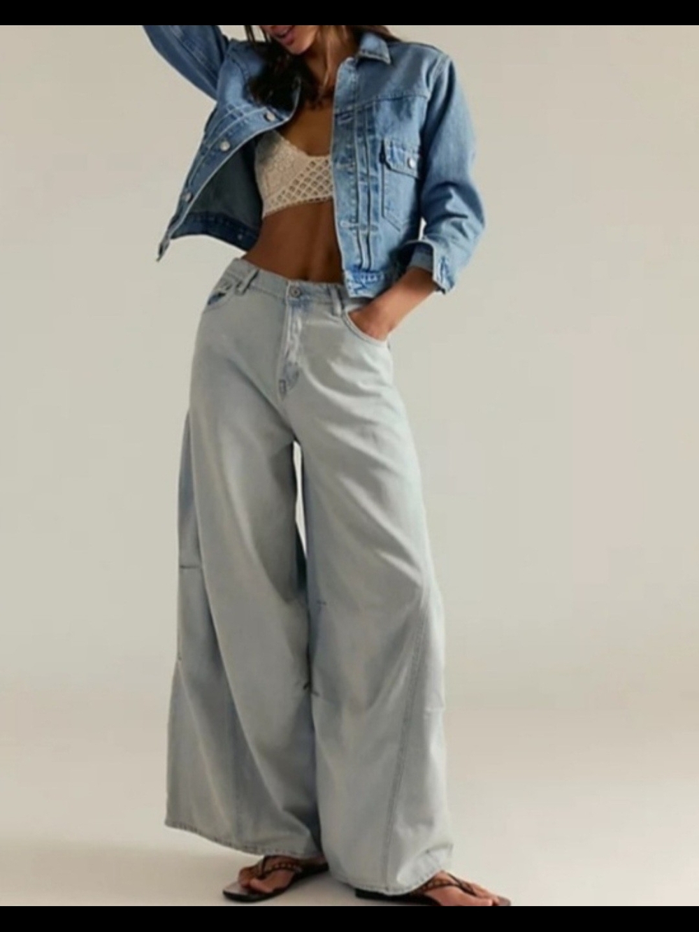 New Free People We The Free Westward Demi Jeans In Fade Into You Size 26